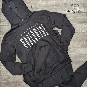 Amzbrly Distressed Worldwide Jogger Set Size M